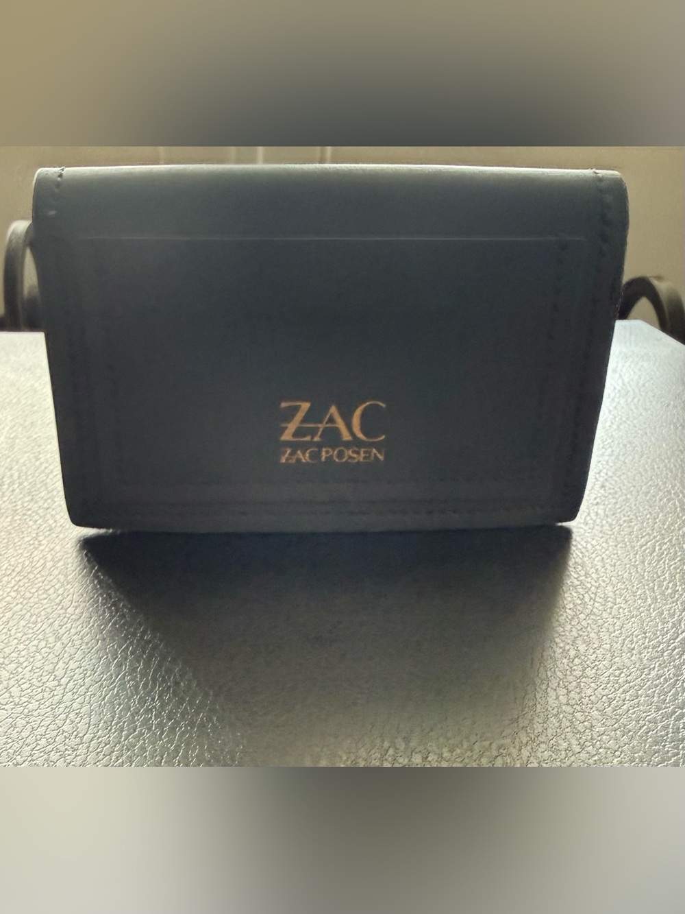 Zac Posen Blue Wallet with Gold Logo